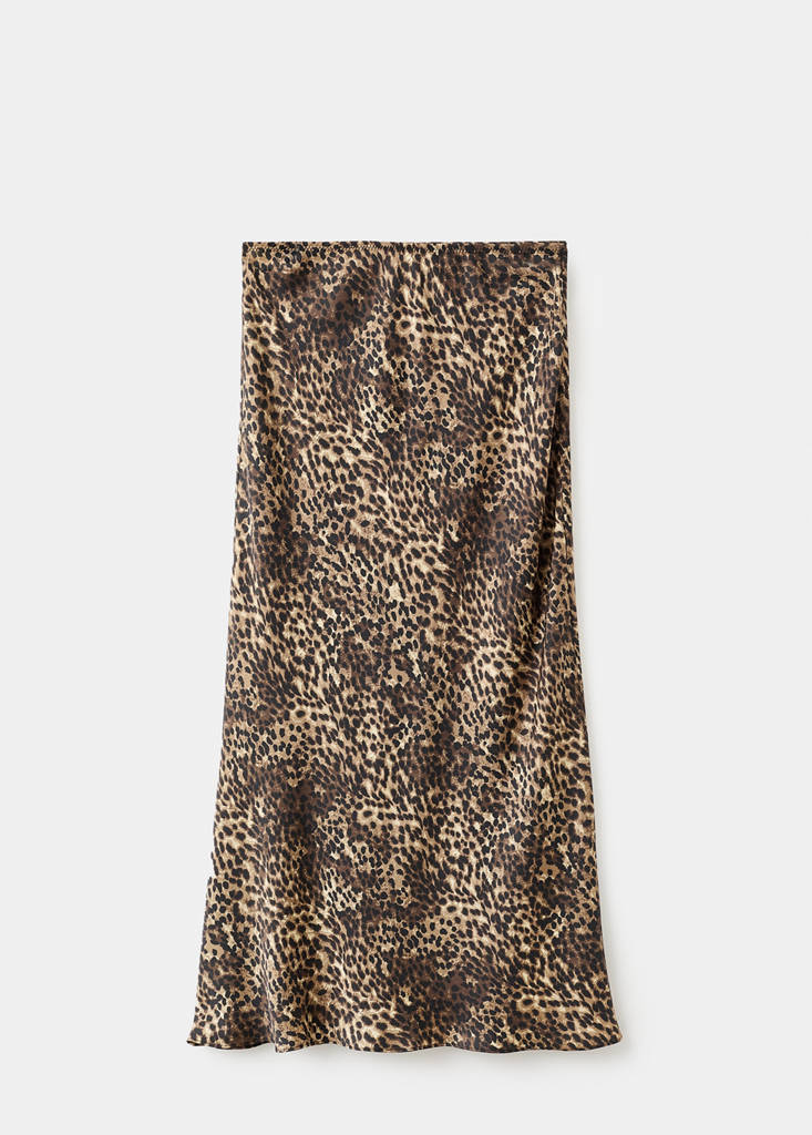 Gonna satinata leopardata