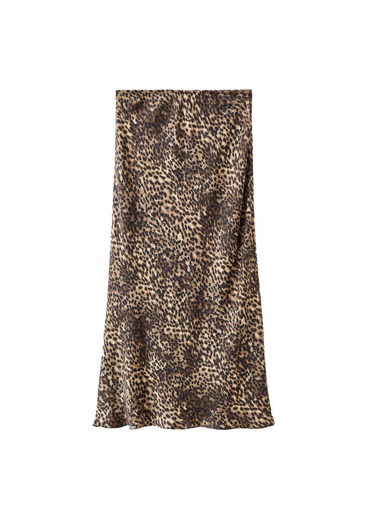Gonna satinata leopardata