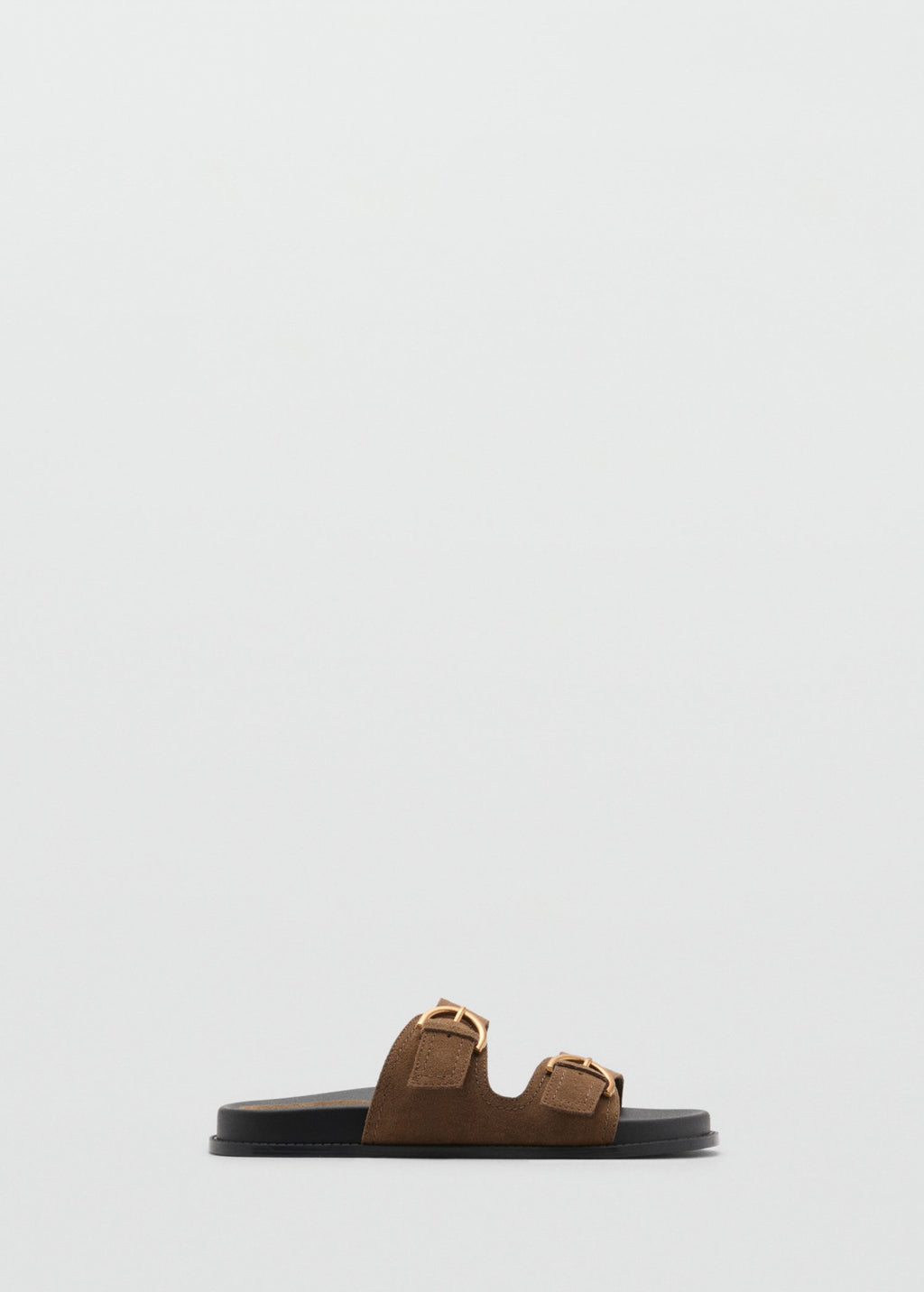 Flat Leather Sandals With Buckles