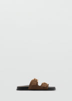 Flat Leather Sandals With Buckles