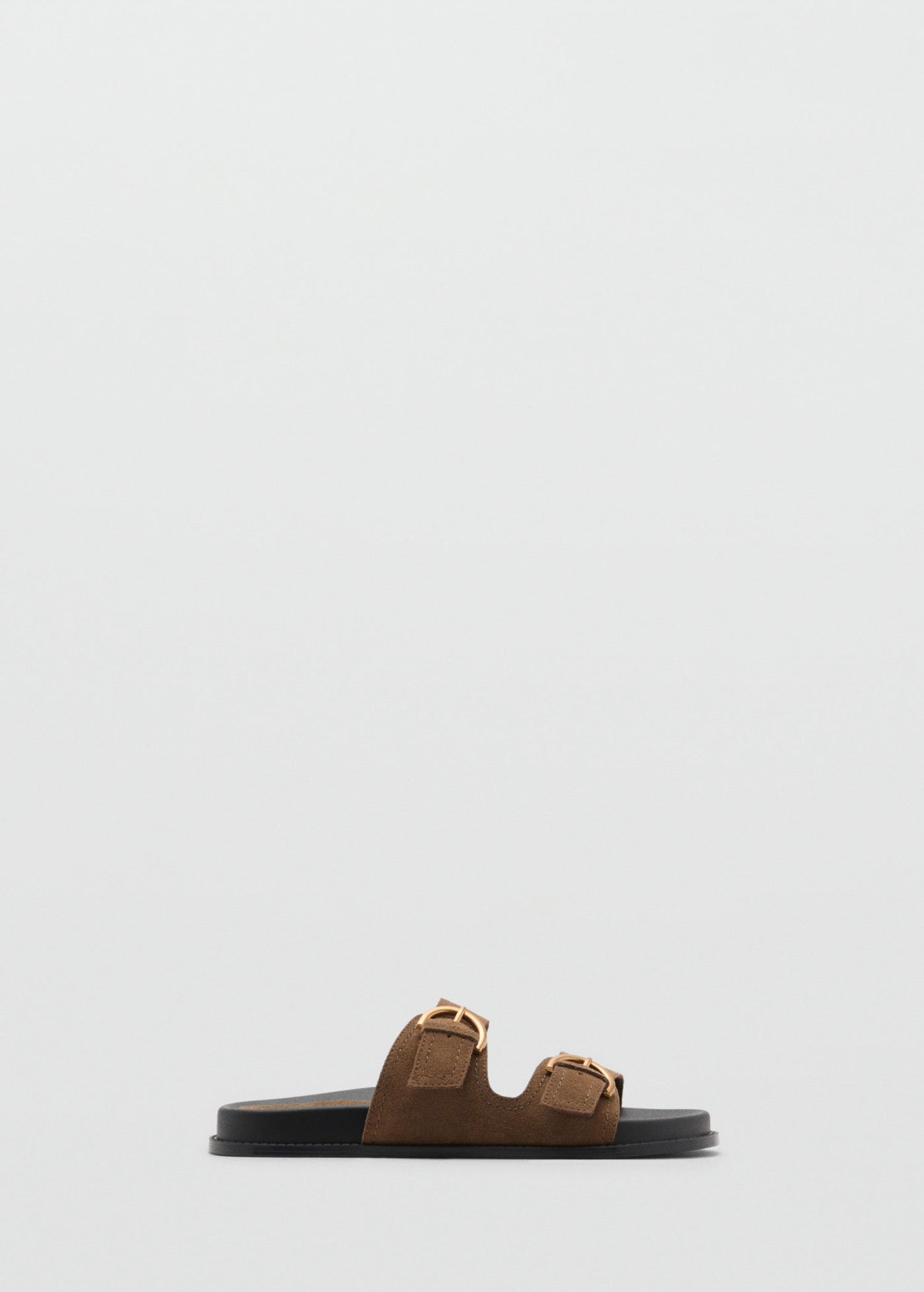 Flat Leather Sandals With Buckles