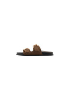Flat Leather Sandals With Buckles