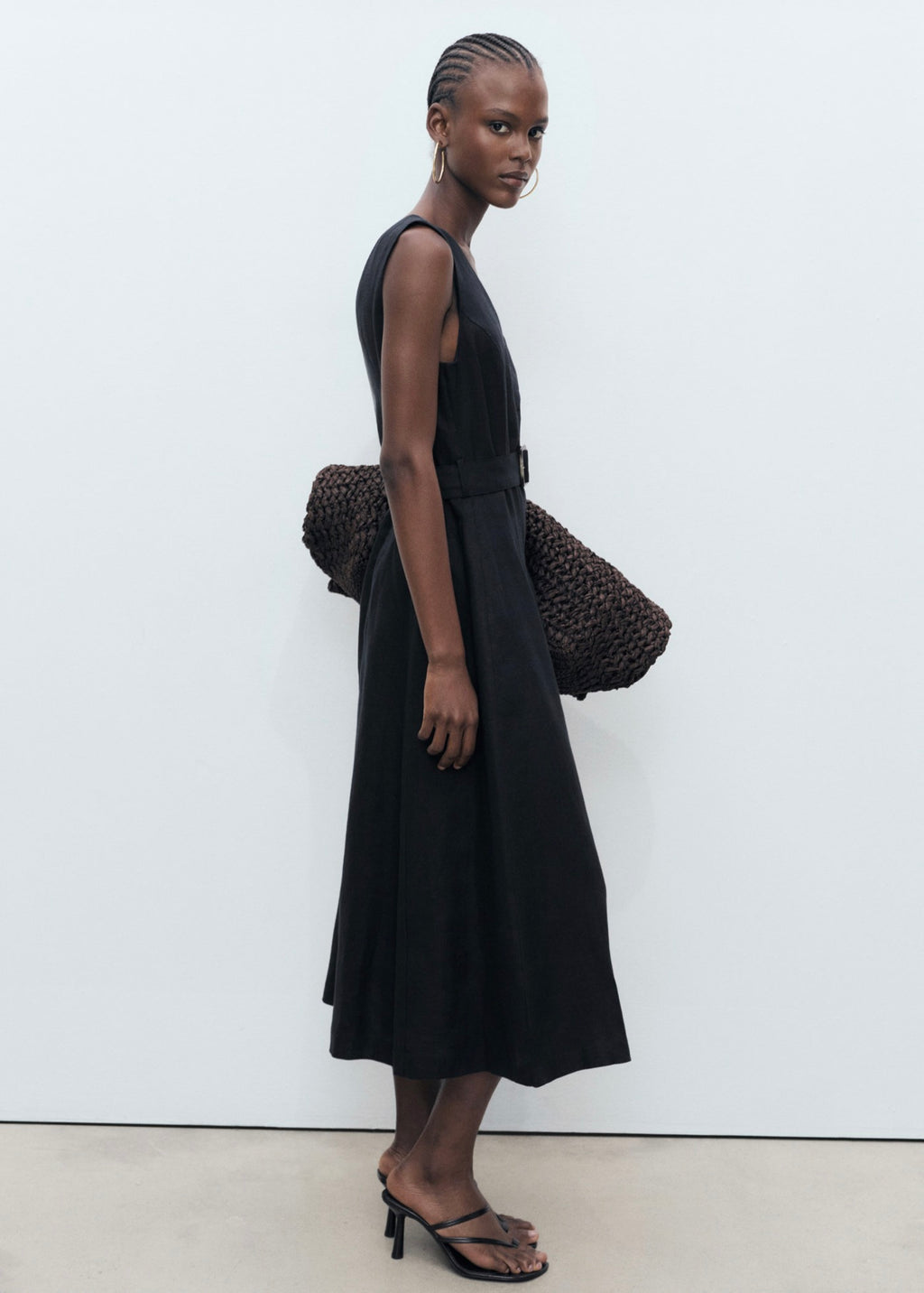 Robe Évasée Lin Ceinture