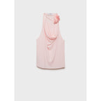 Blouse Drapée Détail Fleurs