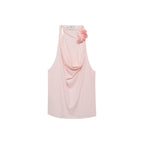 Blouse Drapée Détail Fleurs