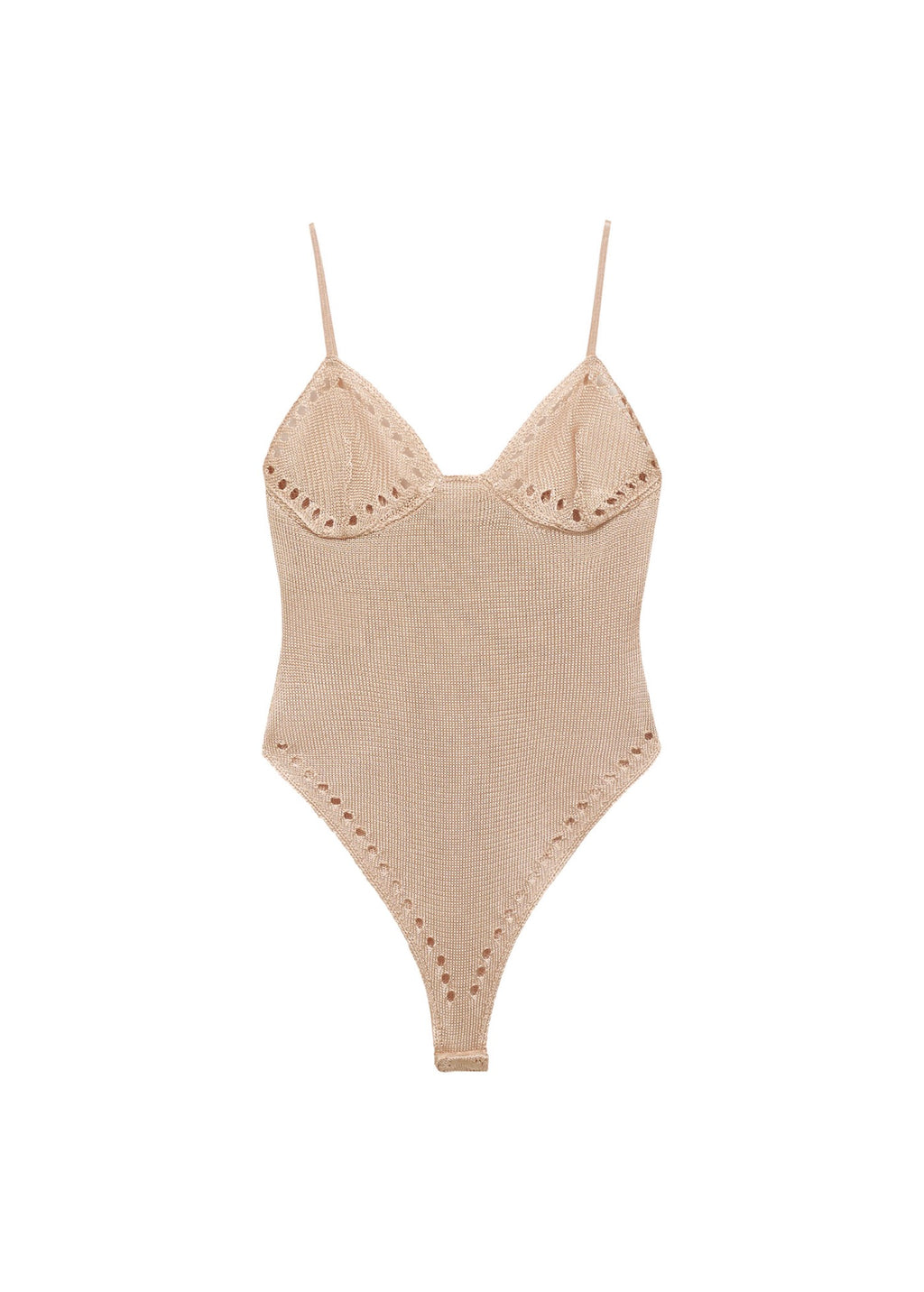 Body En Lurex Avec Détails Ajourés