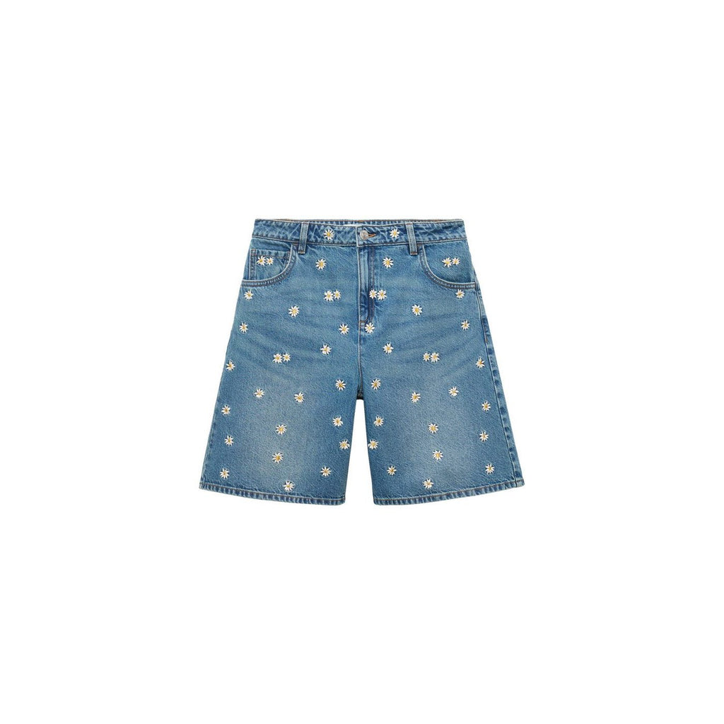 Bermuda En Jean Broderie Florale