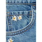 Bermuda En Jean Broderie Florale