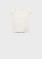 T-Shirt En Coton Décolleté Plongeant
