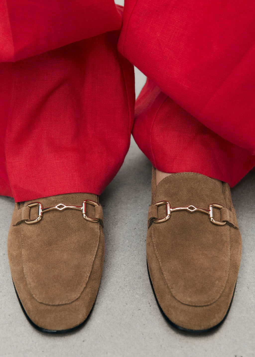 Suede Loafers With Buckle
