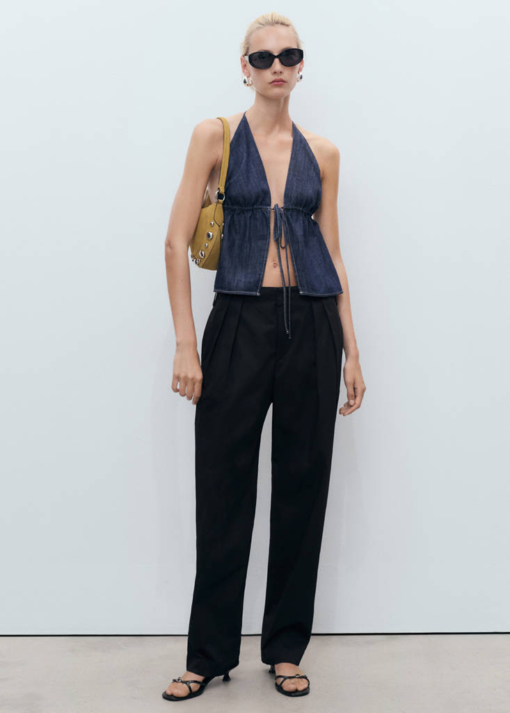 Pantaloni in cotone con bottoni