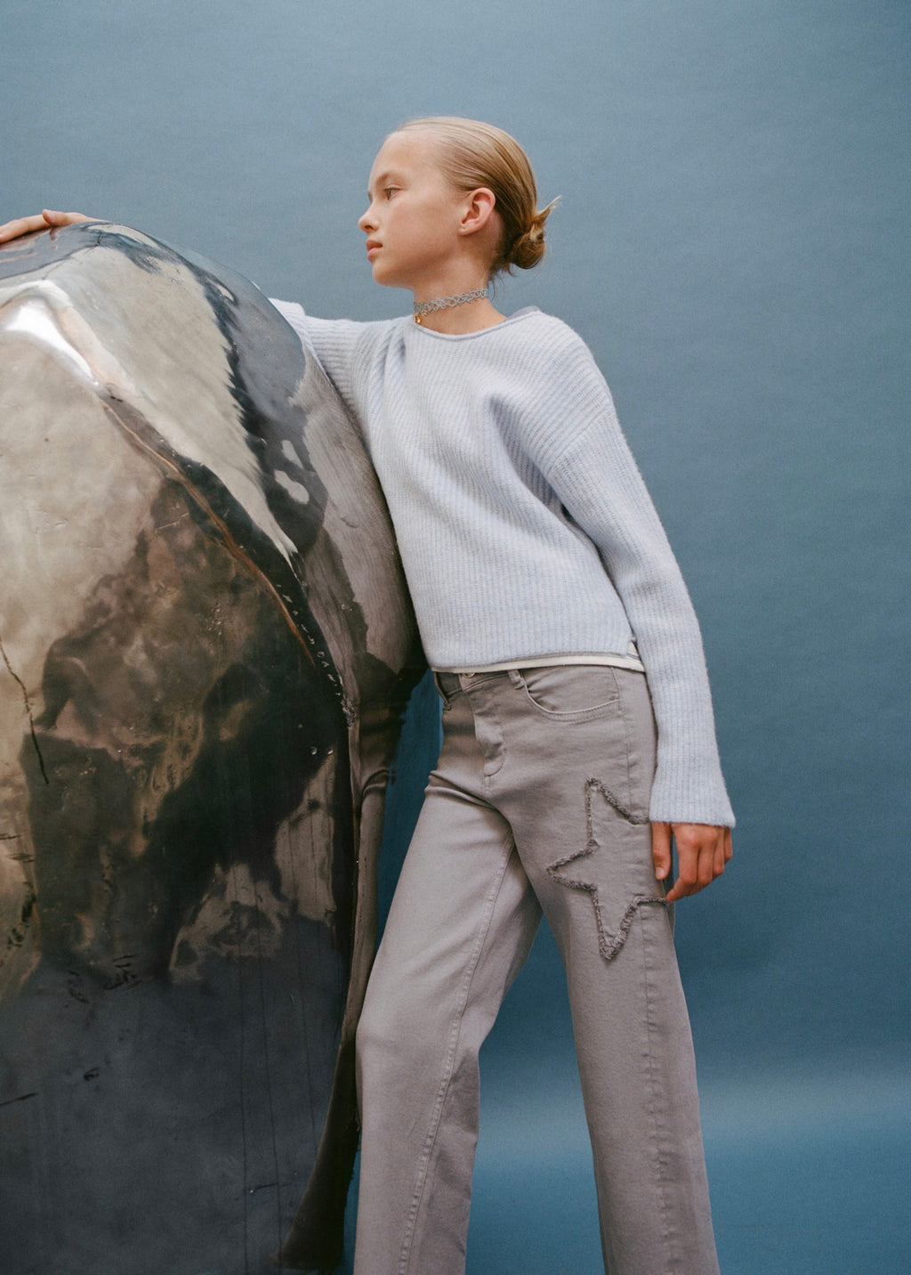 Patch Blue Trousers - Girl