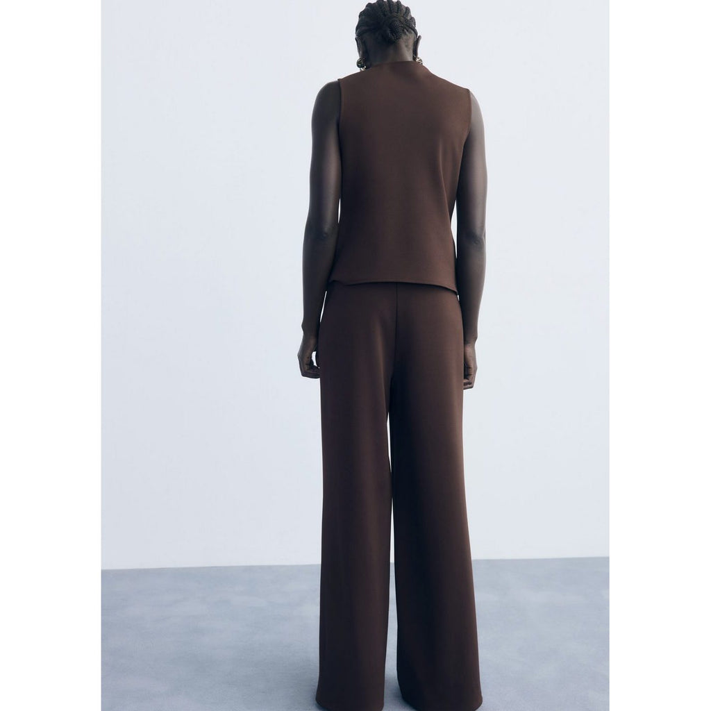 Pantalones rectos con cintura elástica