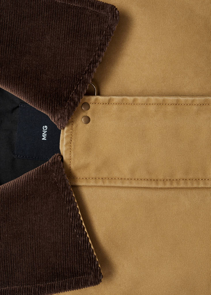 Parka oversize con colletto a contrasto