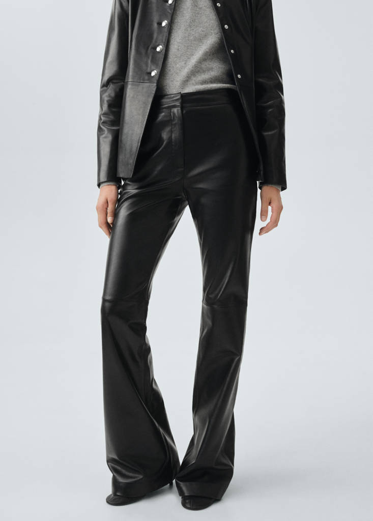 Pantaloni svasati 100 % pelle