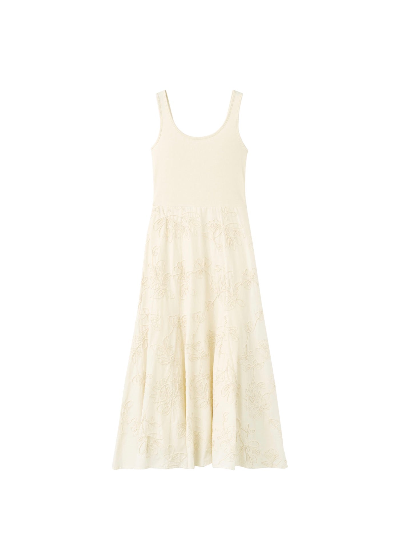 Robe Combinée Broderie À Fleurs