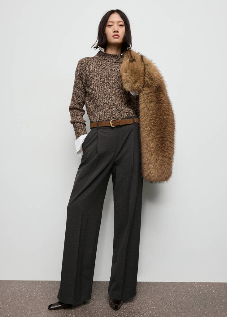 Pantalon À Carreaux À Pinces