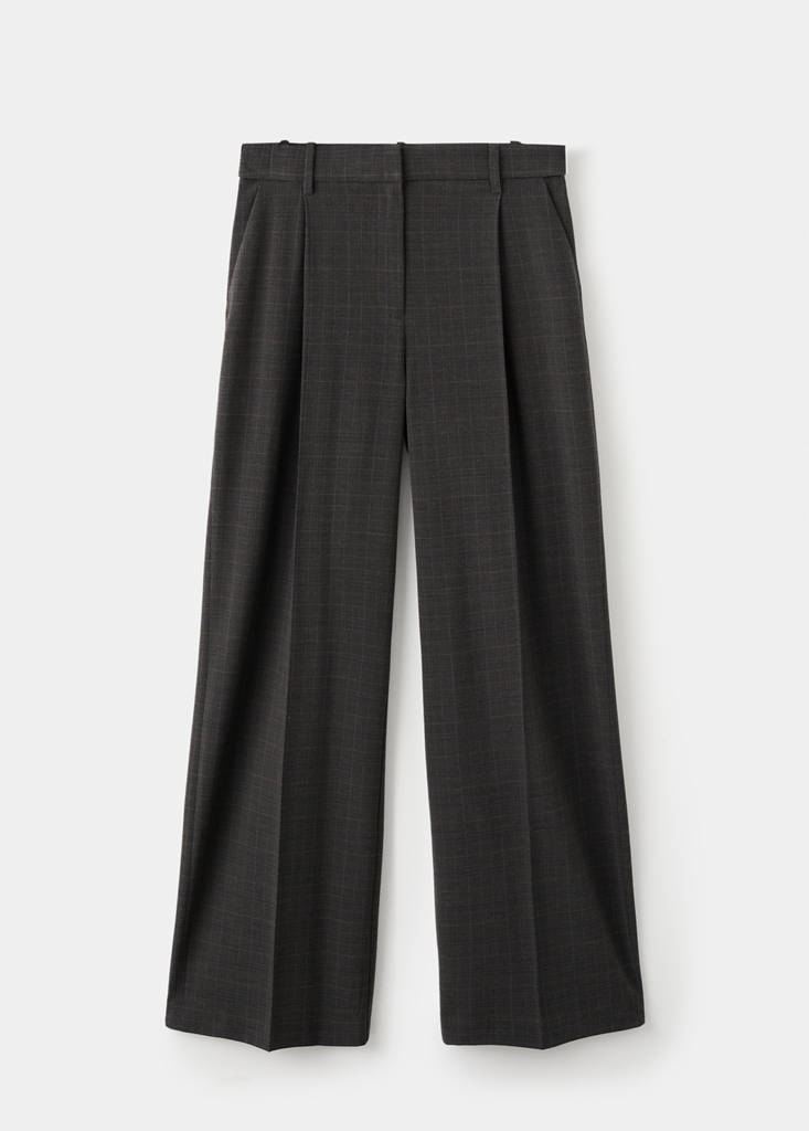 Pantalon À Carreaux À Pinces