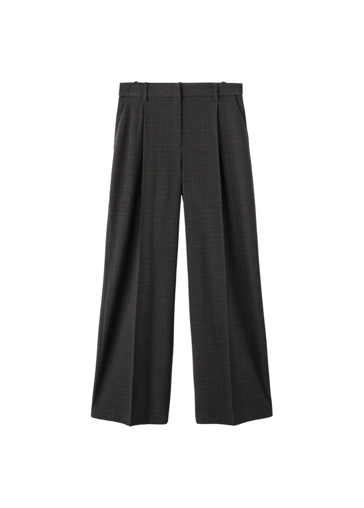 Pantalon À Carreaux À Pinces