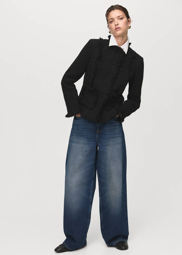 Giacca Tweed Bordi Sfilacciati