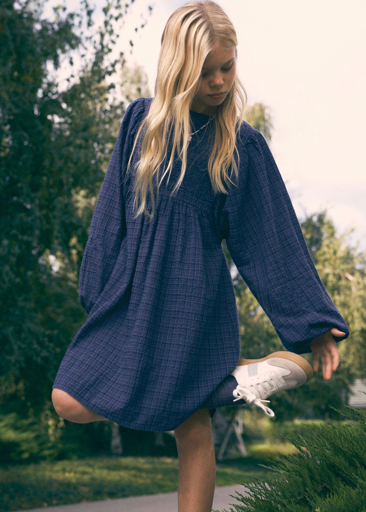 Mandy Navy Blue Dress - Girl