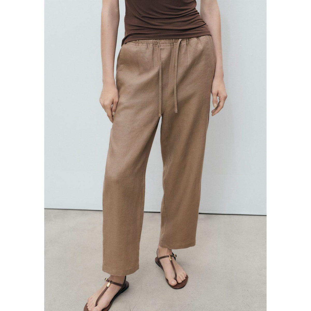 Pantalon Linen - Brun Moyen