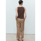 Pantalon Linen - Brun Moyen