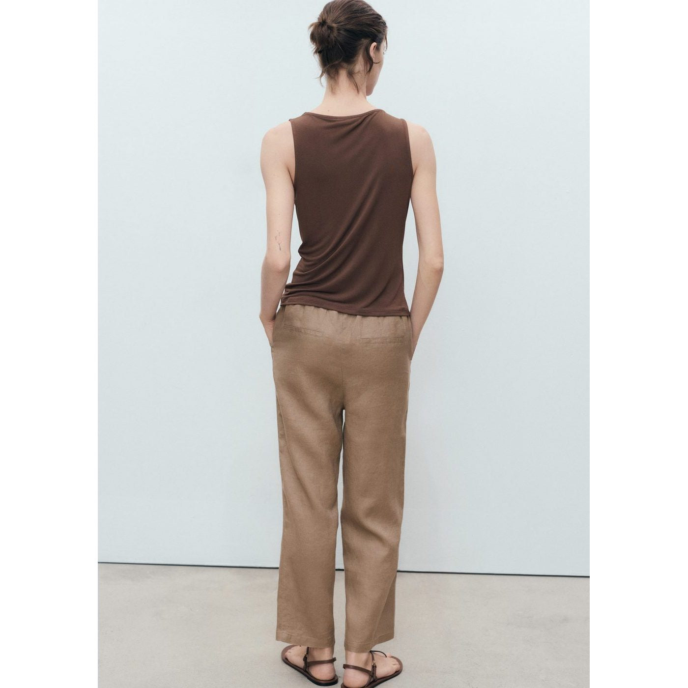 Pantalon Linen - Brun Moyen