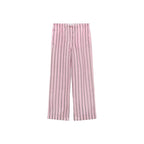 Pantalon En Ramie À Rayures