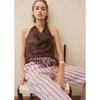 Pantalon En Ramie À Rayures