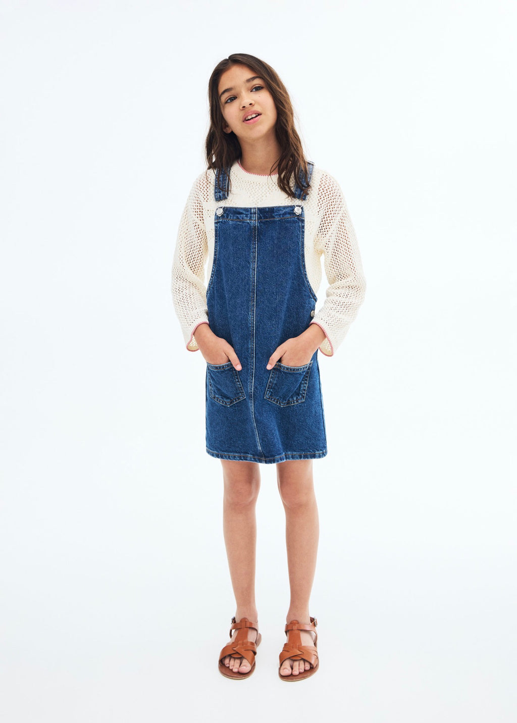 Robe Chasuble Paula1 Bleu Marine - Fille