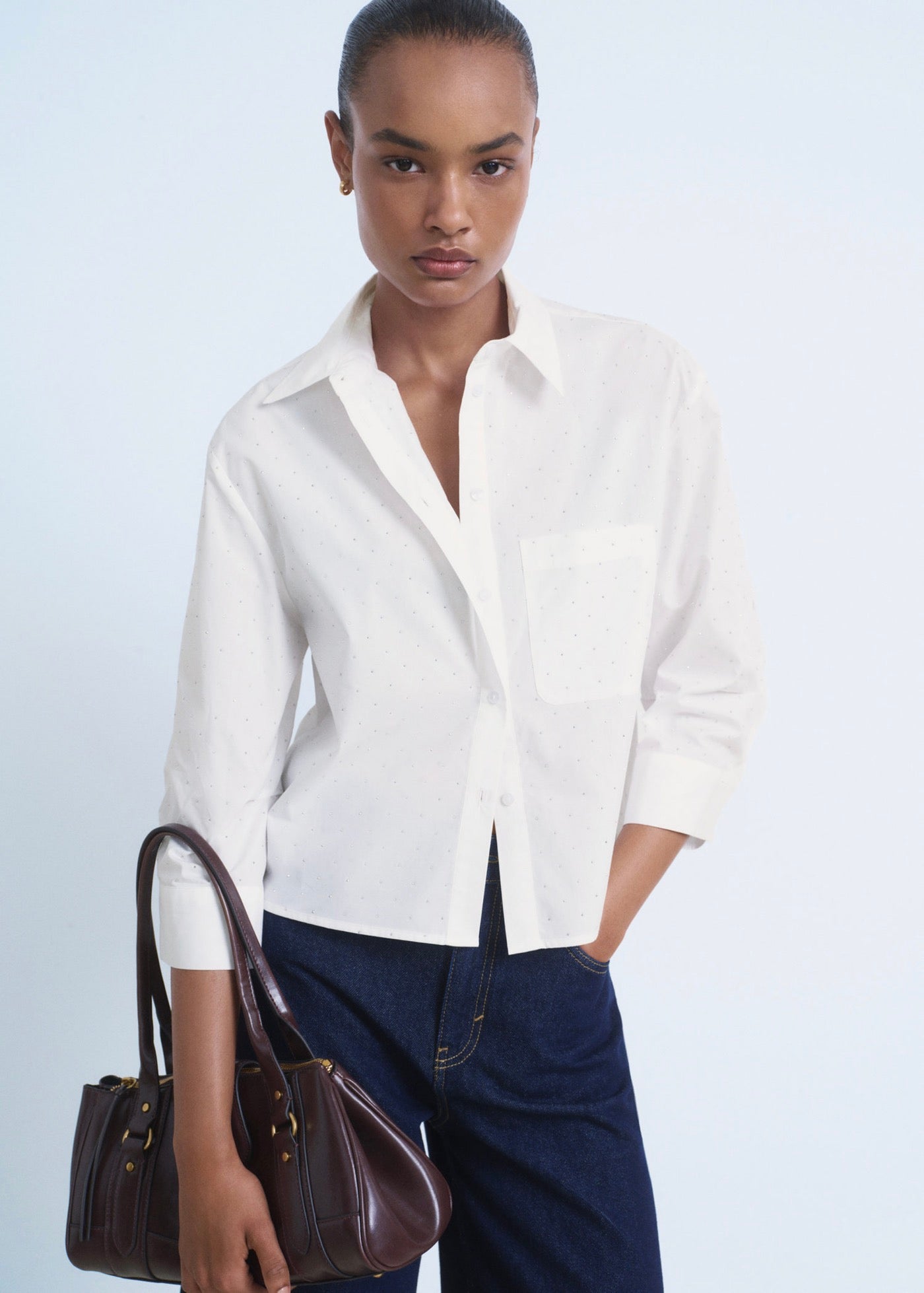 Chemise Crop Strass