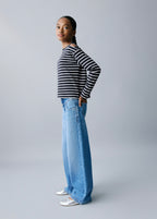 T-Shirt Cutoutr Bleu Marine - Fille