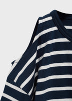 T-Shirt Cutoutr Bleu Marine - Fille