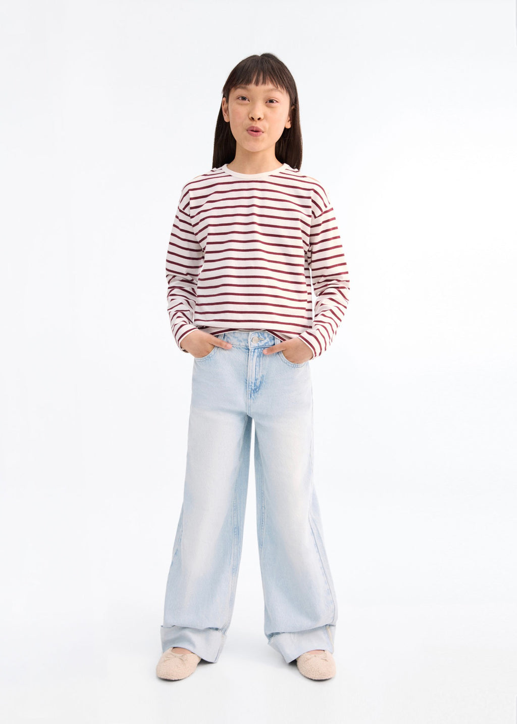 T-Shirt Cutoutr Grenat - Fille