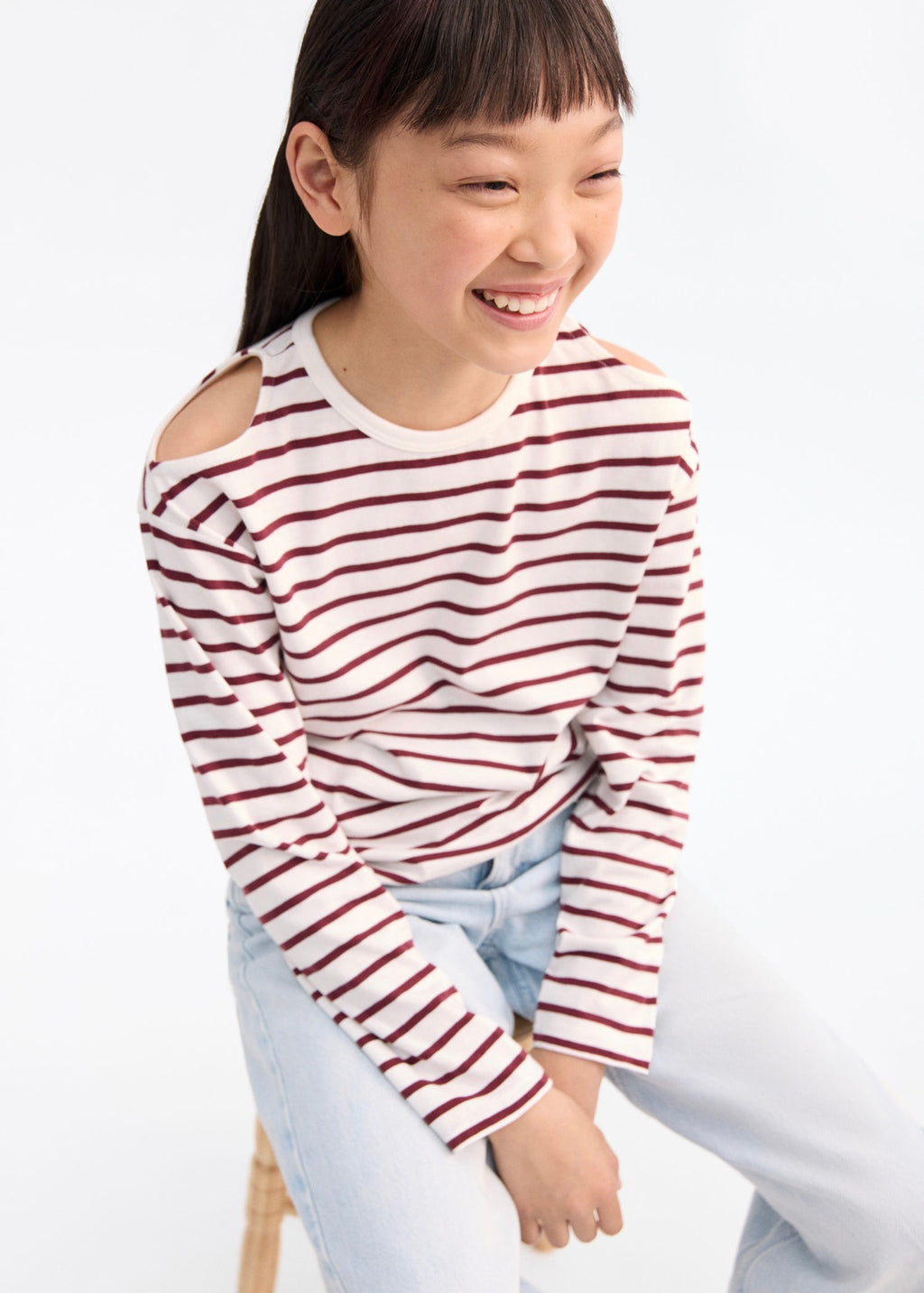 T-Shirt Cutoutr Grenat - Fille