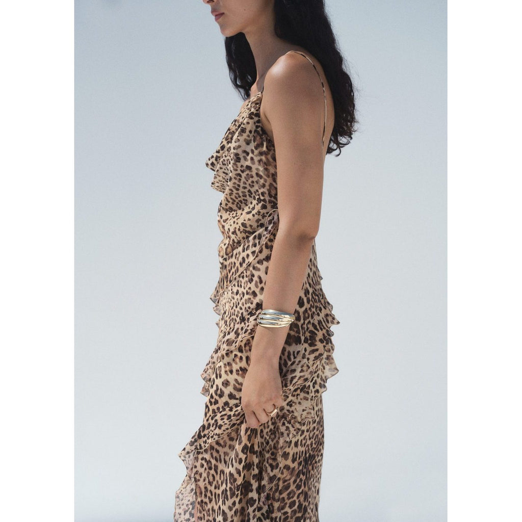 Leopard Print Dress with Cut-Out
