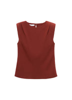 Gathered Shoulder Pad Blouse
