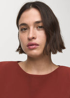 Gathered Shoulder Pad Blouse