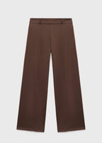 Pantaloni wide leg a vita alta con passanti