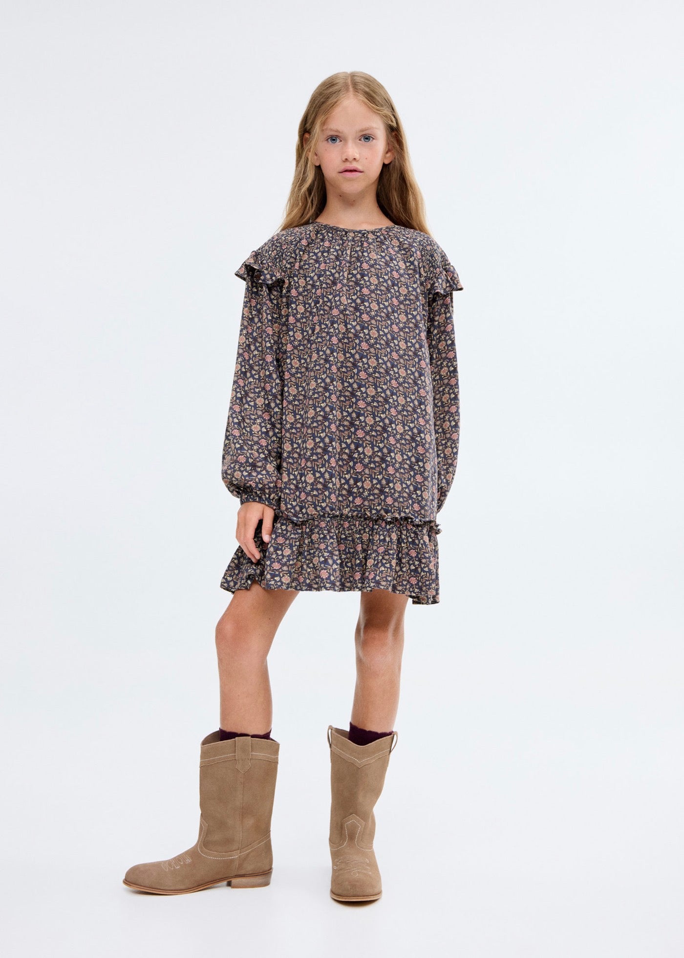 Robe Isa Bleu Marine - Fille