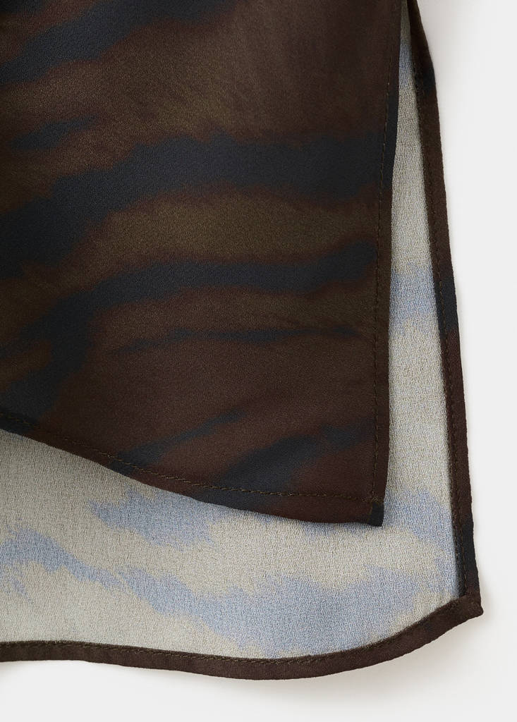 Camicetta Con Stampa Animalier E Scollo Drappeggiato