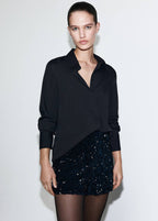 Shorts De Terciopelo Con Lentejuelas