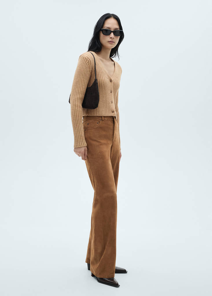 Cardigan Maille Côtelée Col V