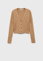Cardigan Maille Côtelée Col V
