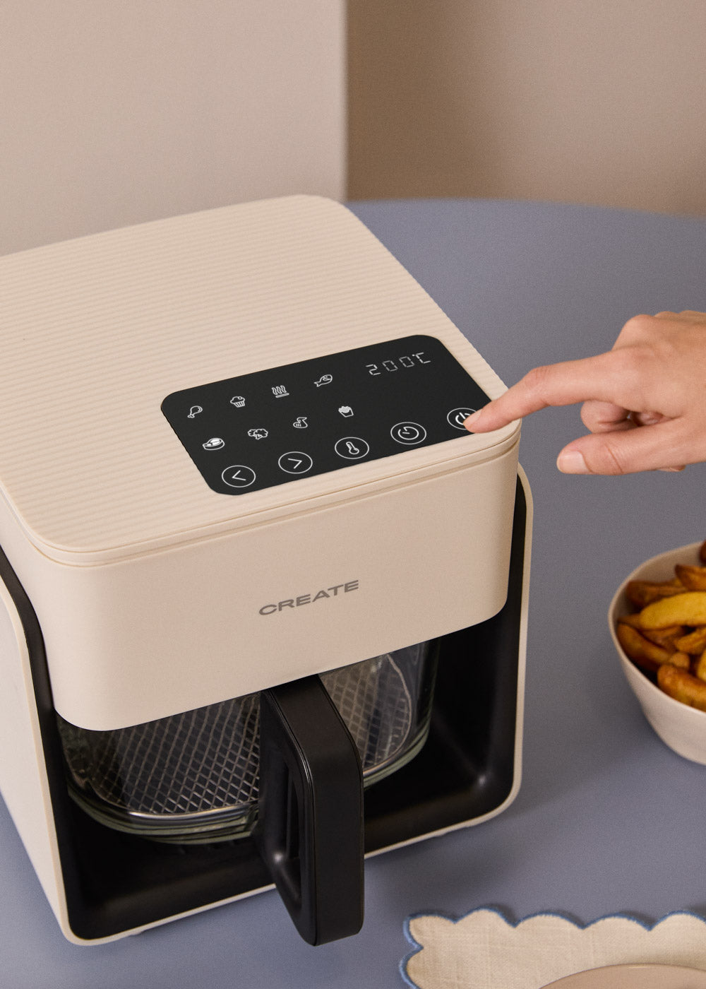 Air Fryer Studio Crystal - Freidora sin aceite 4.2L - Blanco roto