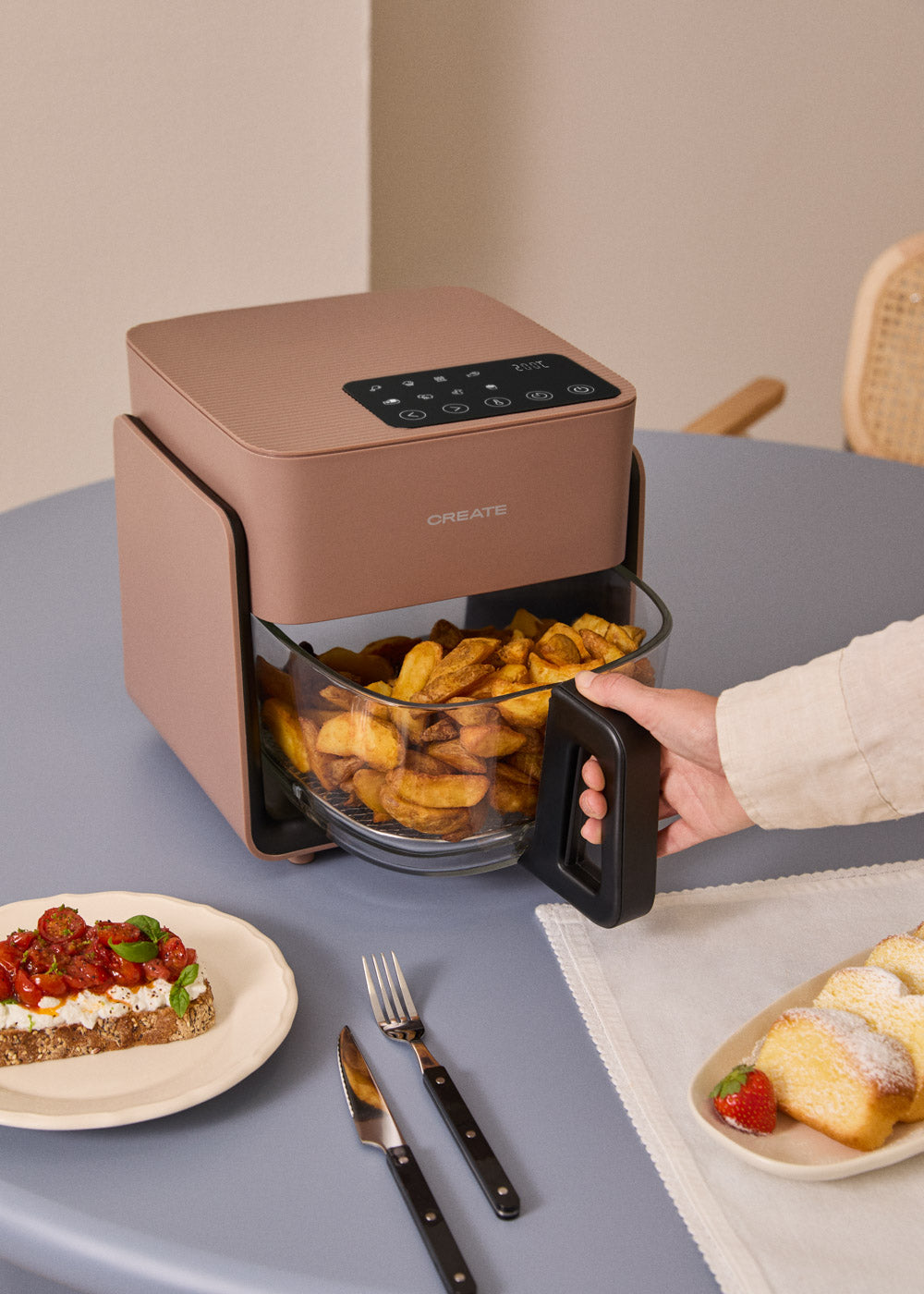 Air Fryer Studio Crystal - Freidora de Aire 4.2L - Moca