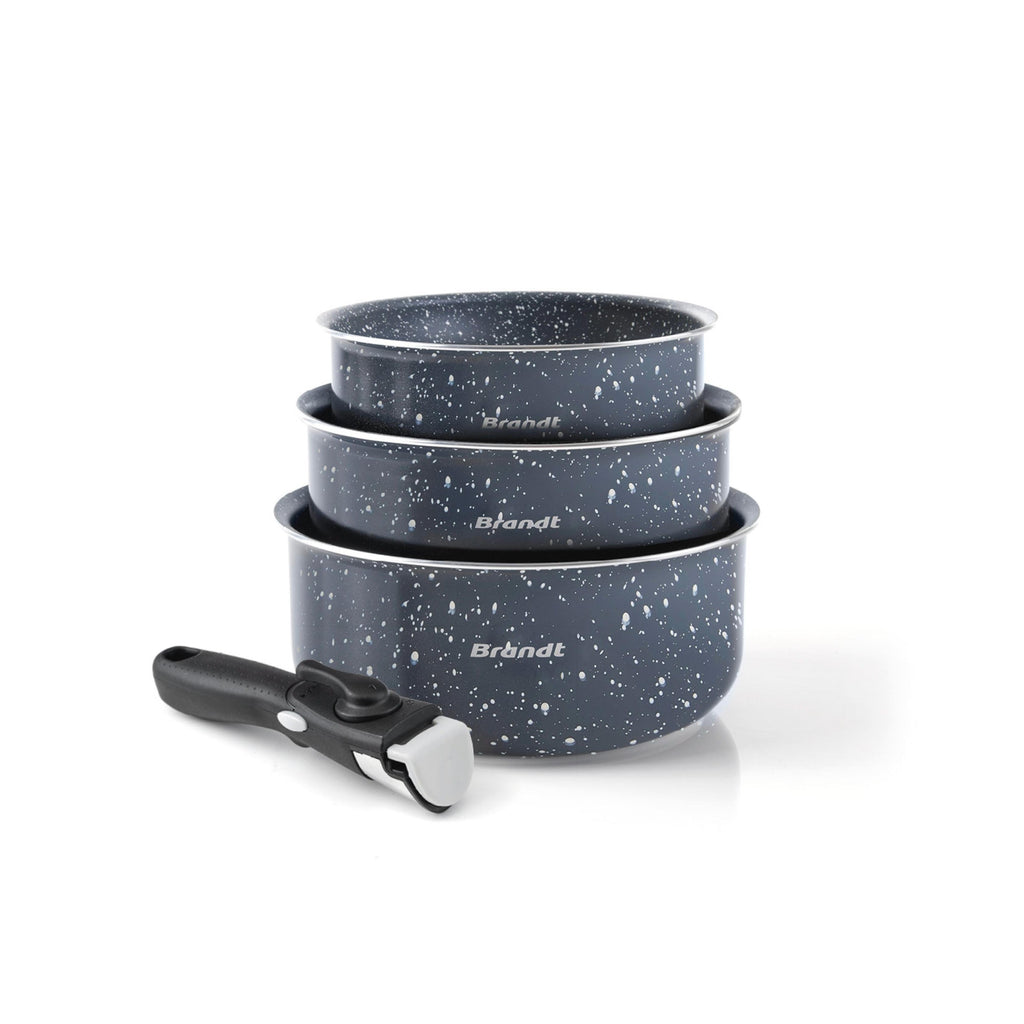 Juego de Cocina 4 Piezas - Aluminio Gris Mármol