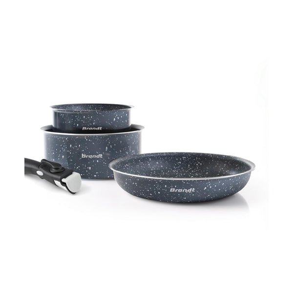 4-Piece Cookware Set - Marble Grey Aluminium