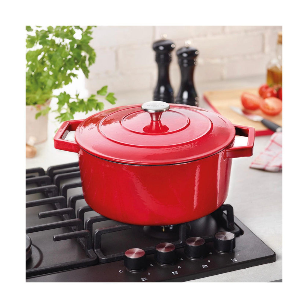 Cocotte De Hierro Fundido Redonda - Roja